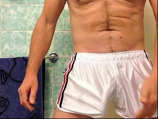 Swining In White Shorts